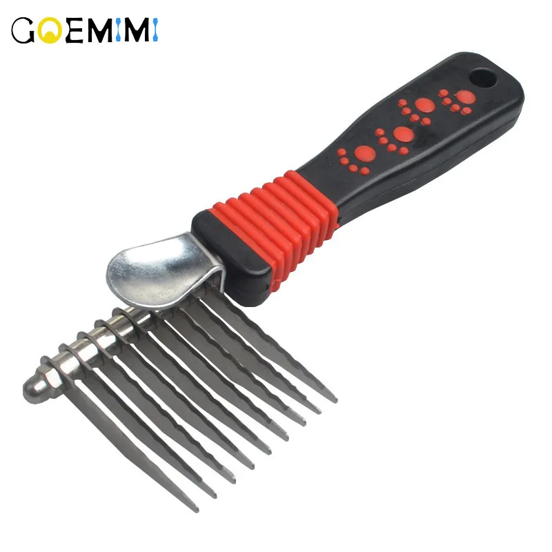 

Pet Fur Knot Cutter Remove Rake Grooming Shedding Brush Comb Rake Dog Cat Grooming Stainless Dogs Open Knot Rake Knife