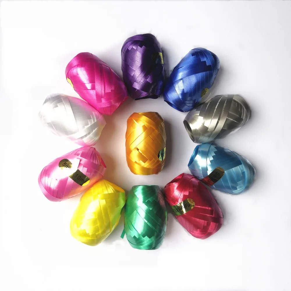 

5mmx10m Aluminum Film Ribbons For Wedding Balloon Rope Supplies Diy Make Gift Wrapping Birthday Party Balloon Satin Ribbon