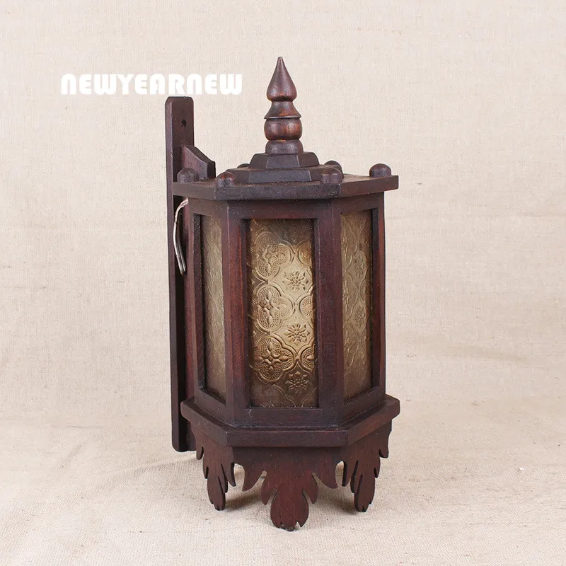 

NEWYEARNEW creative Art furnishing article Retro Thai style DIY unique wooden Lamp home hote decoration Free shipping
