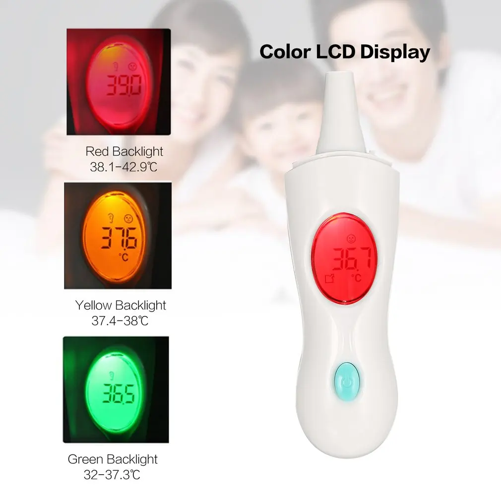 

Digital Infrared Non-Contact Forehead Ear Thermometer Fever Temperature Measurement Meter with LCD Display for Baby Kids