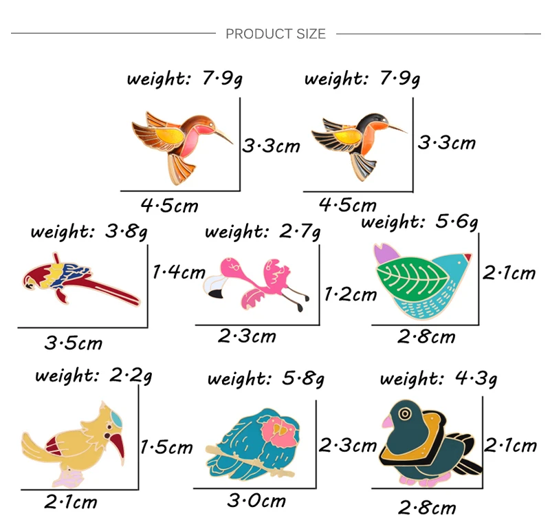 9 стильных модных мультяшных металлических значков на булавке, броши в виде животных, милая синяя, красная, желтая птица, ковбойская шляпа, аксессуары для свитера, подарок для женщин и детей