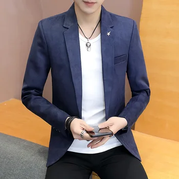 

Traje Hombre 2019 Casual Solid Color Korean Version Terno Slim Masculino Jacket