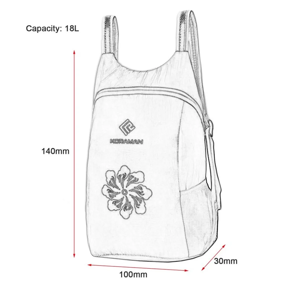 18л легкий нейлоновый складной рюкзак, водонепроницаемый рюкзак, складная сумка, сверхлегкий рюкзак для женщин и мужчин, для путешествий и пеших прогулок