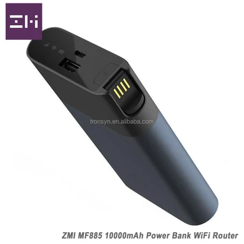 Billige Großhandel Original 150 Mbps ZMI MF885 3G 4G LTE Wireless Router Energien-bank Mit QC2.0 Schnellladung Und 10000 MAh Batterie