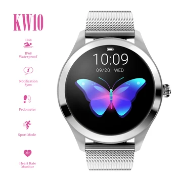 

KW10 Smart Watch Women IP68 Waterproof Heart Rate Monitoring Bluetooth For Android IOS Fitness Bracelet Swim surf Smartwatch