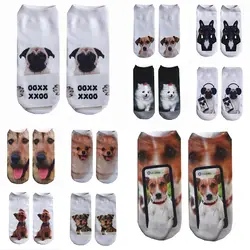 6 пар забавные Для женщин носки 3D Harajuku милый мопс собаки хаски Винтаж Для женщин носок Демисезонный высокое качество хорошее Эластичный