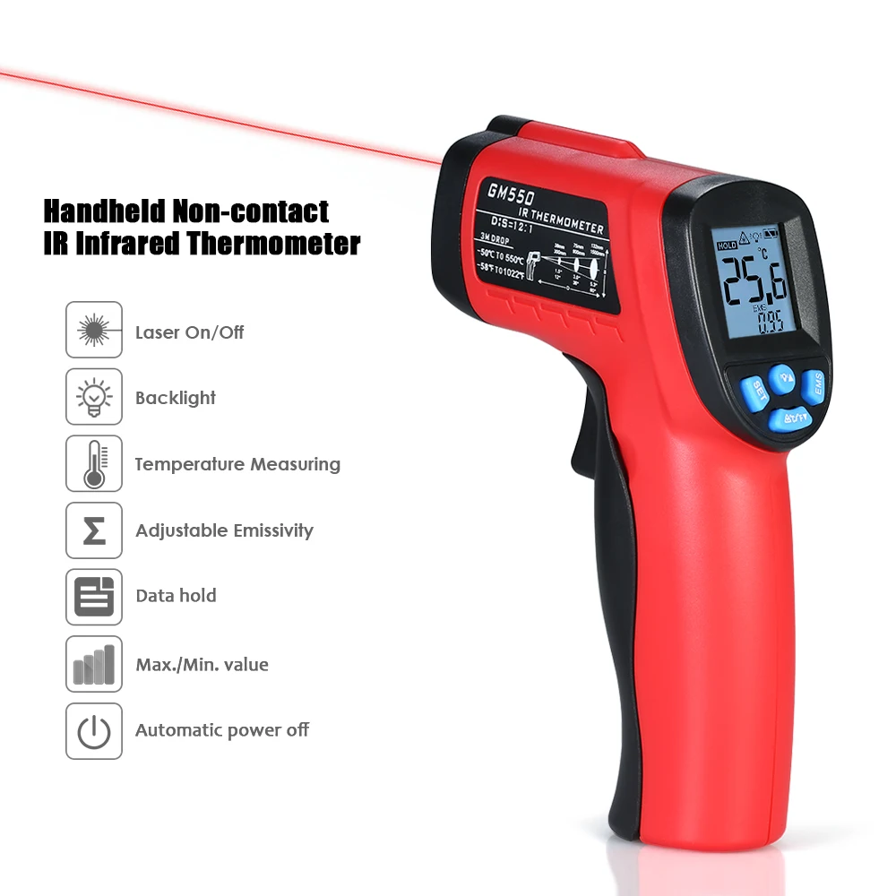 121 Digital Non contact IR Infrared Thermometer Handheld Temperature