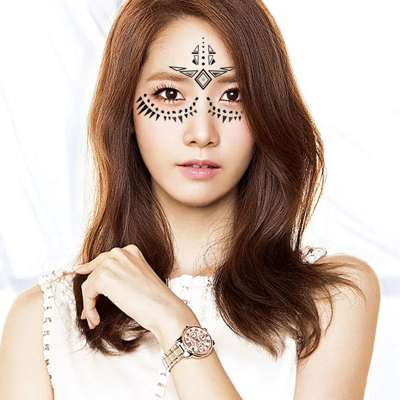 542 2 Pcslot Halloween Henné Oeil Autocollant Nuit Mode étoile Visage Autocollant Maquillage Nuit Fête Arts Du Spectacle Temporaire Tatouage