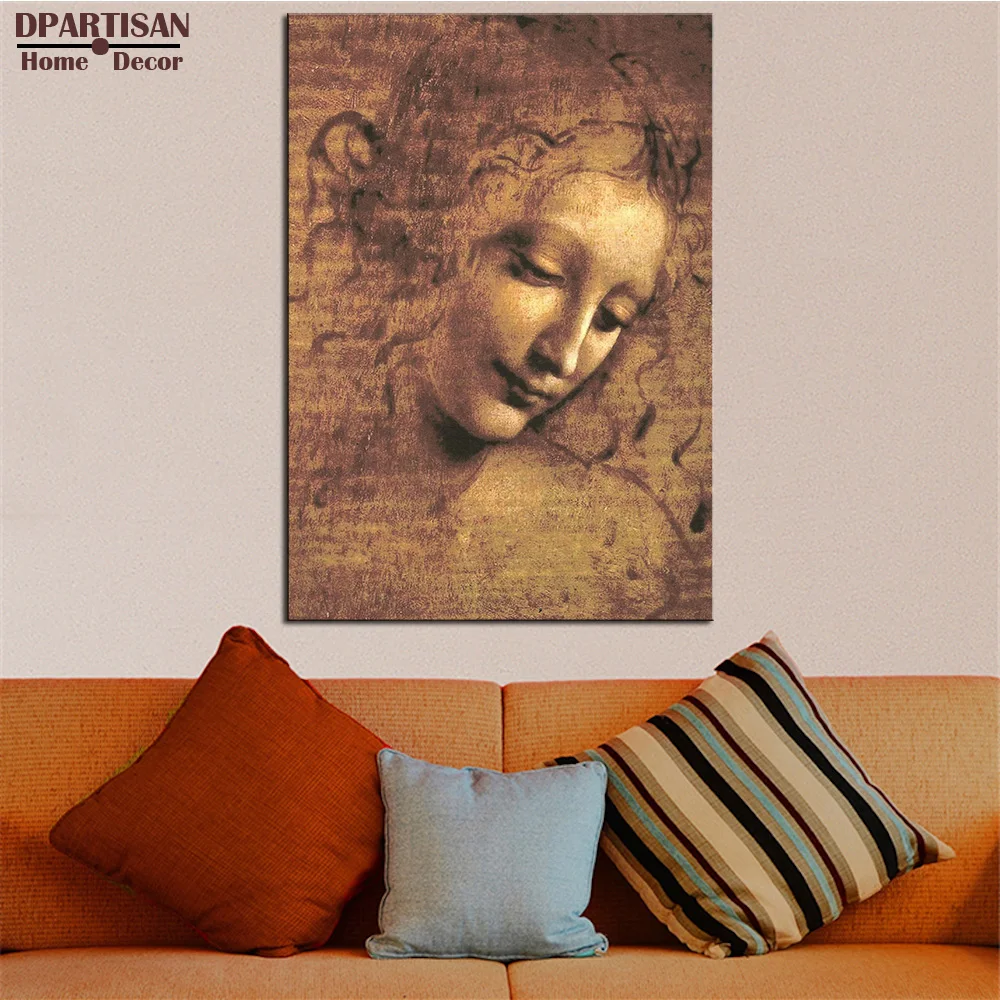 

DPARTISAN LEONARDO DA VINCI FEMALE HEAD (LA SCAPIGLIATA), C.1508 giclee print CANVAS WALL ART PRINT ON CANVAS OIL PAINTING