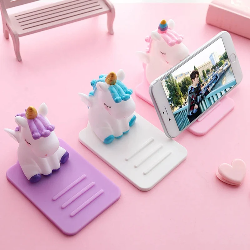 

Creative Silicone Lazy Cartoon Mobile Phone Holder Unicorn Car Desktop Multi-function Adjustable Bracket
