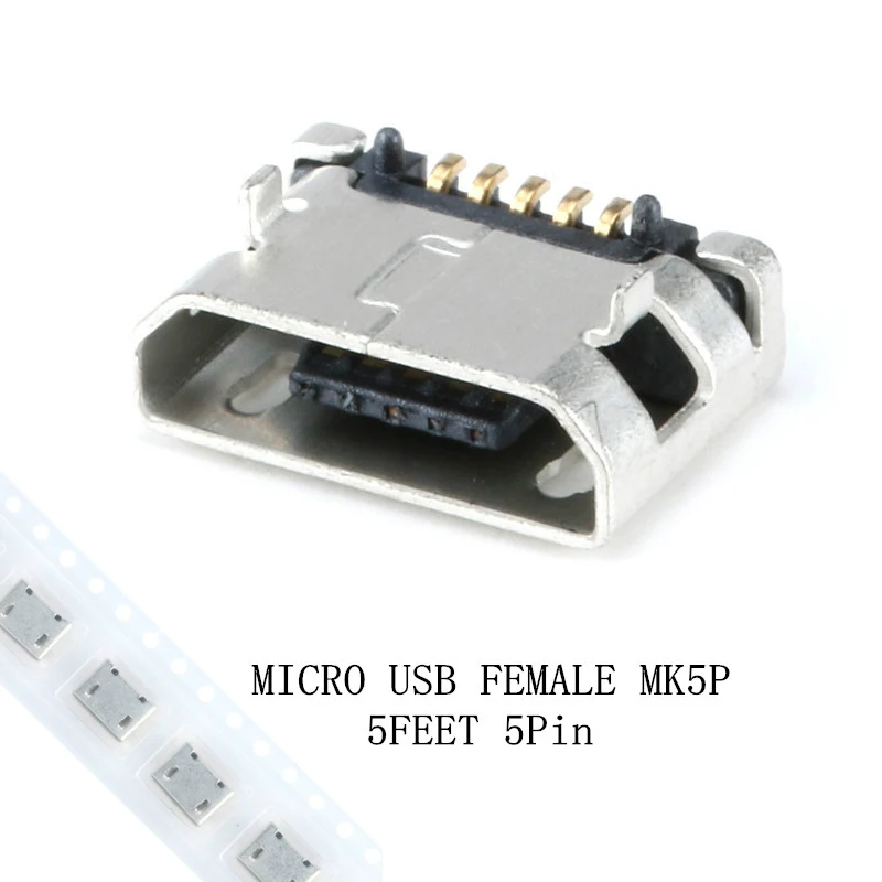 100 шт./лот Micro USB 5 контактный разъем MK5P SMD DIP MINI гнездовой разъем|Соединители| |