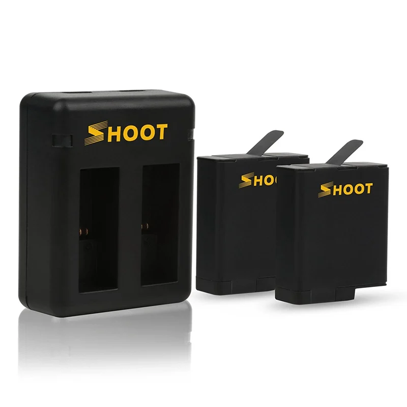 

SHOOT Battery USB Dual Charger for GoPro HERO 6/HERO 5 Black Camera Accessories (Compatible with Firmware v01.50, v01.55, v01.