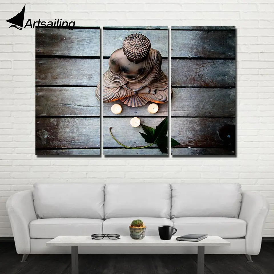 ArtSailing 3 панели холст HD стены искусства медитация Zen картины Будды украшения дома