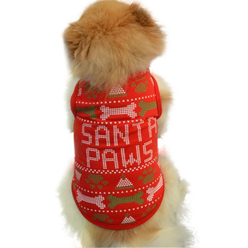 

XS-L Pet Dog Vest Christmas Bones T-Shirt Spring/Summer Dog Shirt Pet Clothes For Dogs Cats Puppy Dog Clothes Wholesale 40JA11