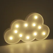 3D Marquee Cloud Lamp with 11 LEDs Night Light Battery operated White /Blue Cloud Letter light Christmas Decoration Kid’s Gift
