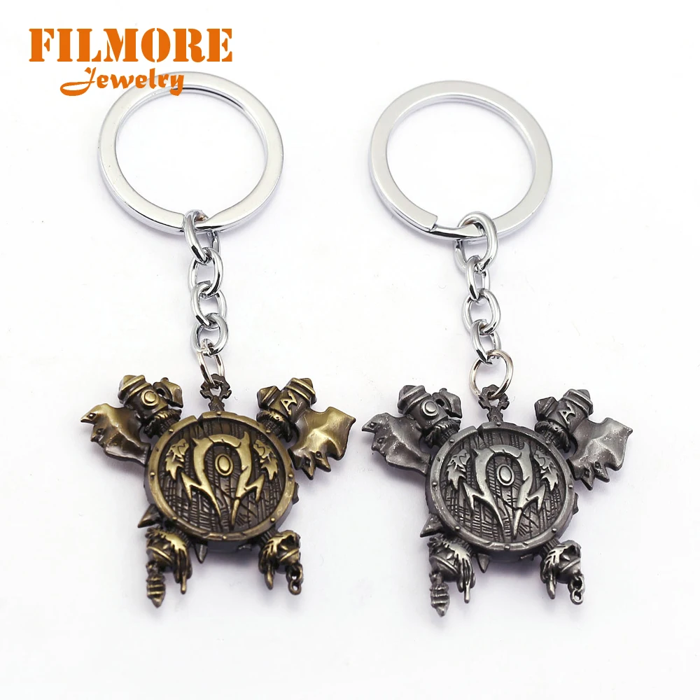 2019 Винтажные Ювелирные изделия Warcraft брелок с рисунком из игры Alliance Tribe Horde Metal 3D Sign