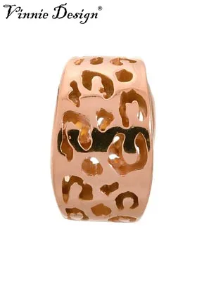 

Vinnie Design Jewelry Leopard Cut Rose Gold Charm 6MM Inner Diameter for Endless Leather Bracelets 5pcs/lot