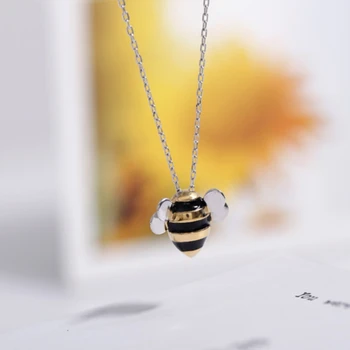 

Korean Cute Bee Clavicle Chain 925 Sterling Silver Temperament Personality Fashion Female Jewelry Necklace SNE006