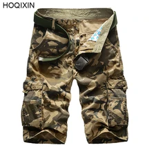 HOQIXIN новые мужские однотонные Шорты повседневные Карго короткие брюки с карманами мужские свободные повседневные шорты-бермуды 1566