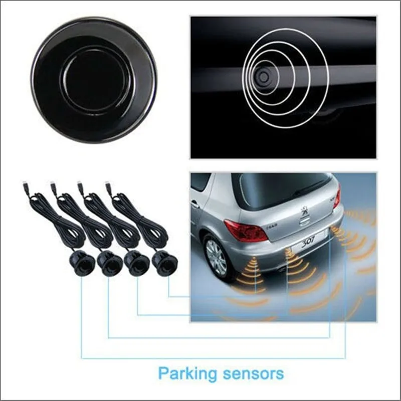 Auto Parktronic LCD Car Parking Sensors with 4 Sensors Human Voice Reverse Backup Car Parking Radar Monitor Detector System