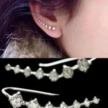 Корейские модные аксессуары Белый Простой Ряд 7 инкрустированные стразы серьги со звездами Женские ювелирные аксессуары
