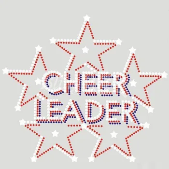 

BlingQueen 25PCS Korean Quality Hot Fix Rhinestone Motif Transfers Cheer Leader Design