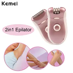 Kemei В 220-110 в перезаряжаемая Женская бритва для депиляции электрическая женский эпилятор бикини триммер для удаления волос для тела лица 4445