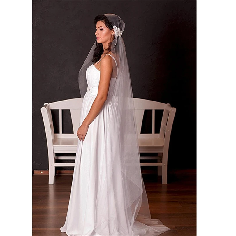 

ISHSY Vintage Juliet Bridal Wedding Veils With comb Applques Tulle Wedding Accesssory Brides Voiles Mariage velos de Novia 2019