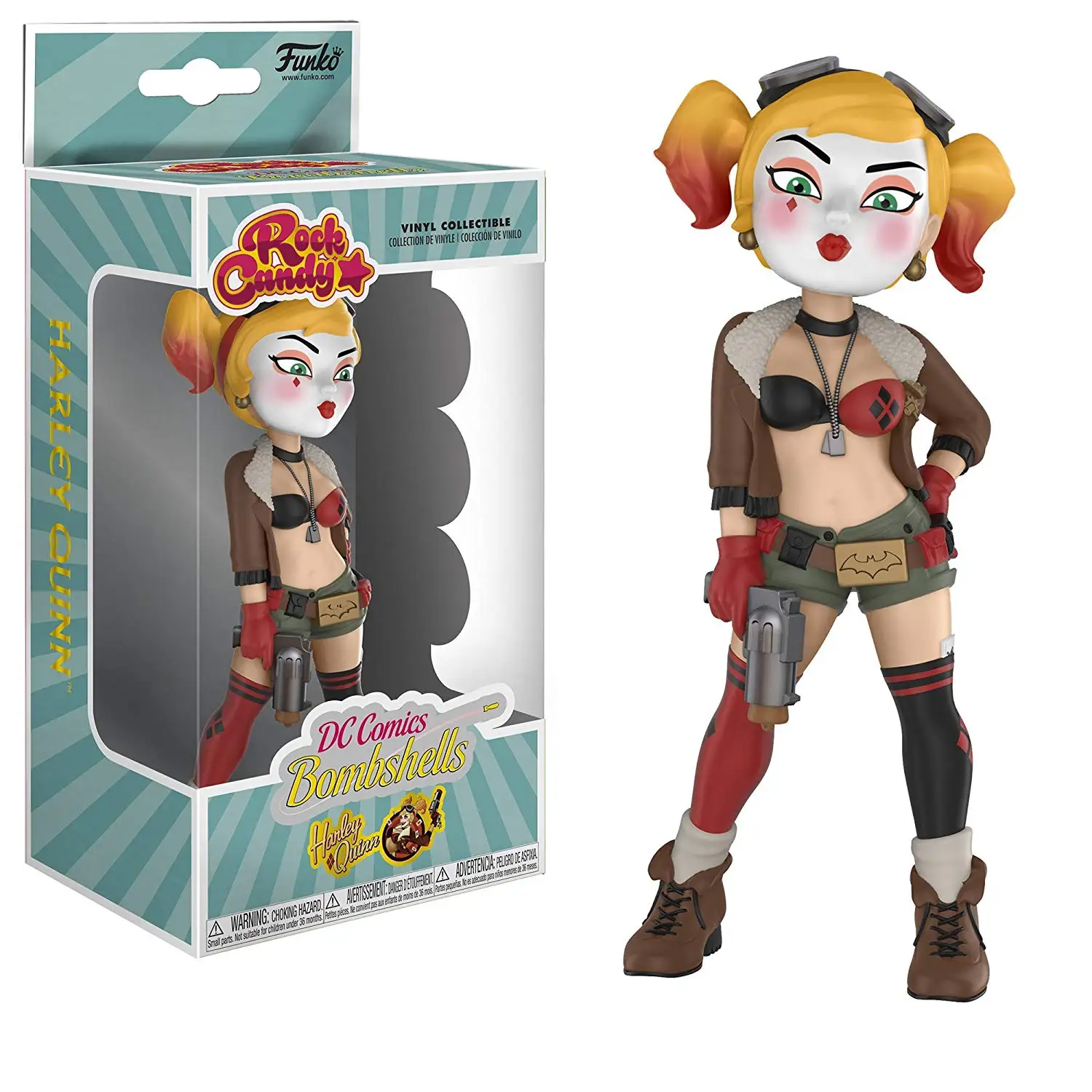 Official Funko Rock Candy DC Comics: Bombshells Harley Quinn Vinyl Action Figure Collectible Model