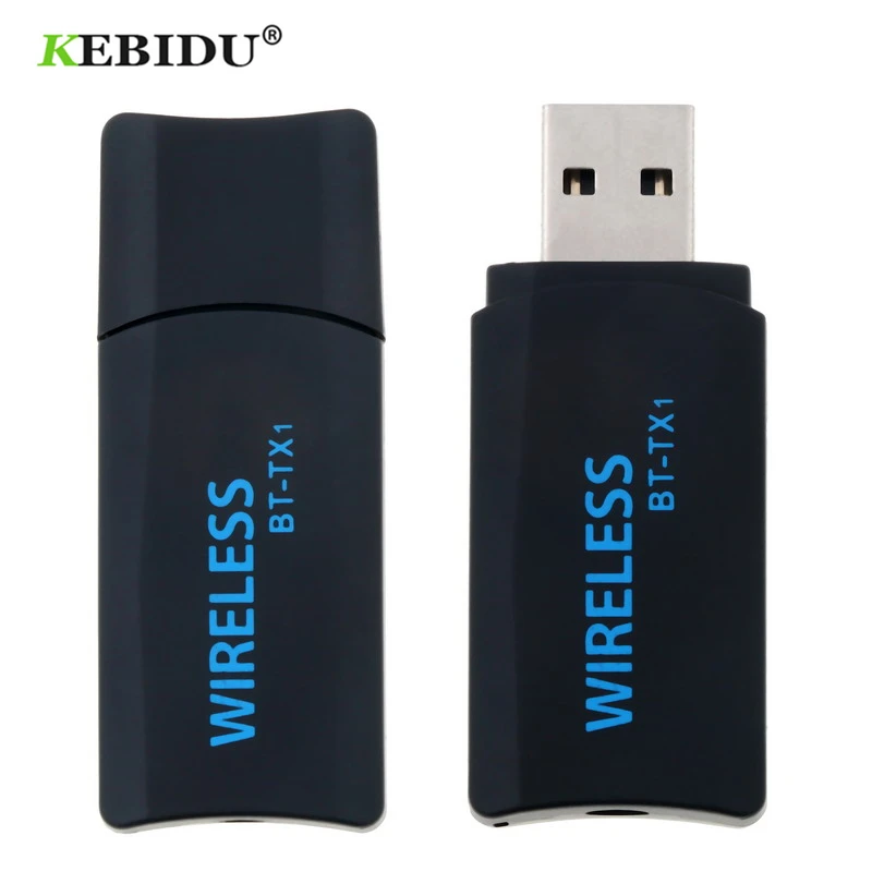 

kebidu Bluetooth 3.5mm AUX Wireless Adaptor Transmitter Adapter USB Dongle Audio Music Emitter for Computer TV Speaker Phone