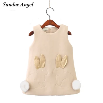 

Sundea Angel Kids Dresses For Girls Spring Autumn Rabbit Pattern Worsted Thicken Girl Dress For Children Clothes 2-7 Y 6pcs/lot