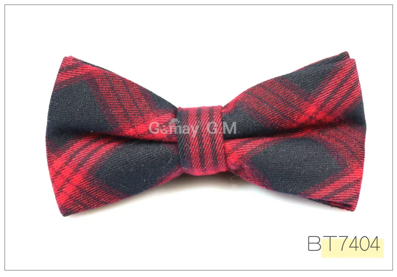 Formal Commercial Bowtie for Men's Wedding Party Male Skinny Plaid Bow ties Gravatas Slim Cravat Accessories - Цвет: BT7404