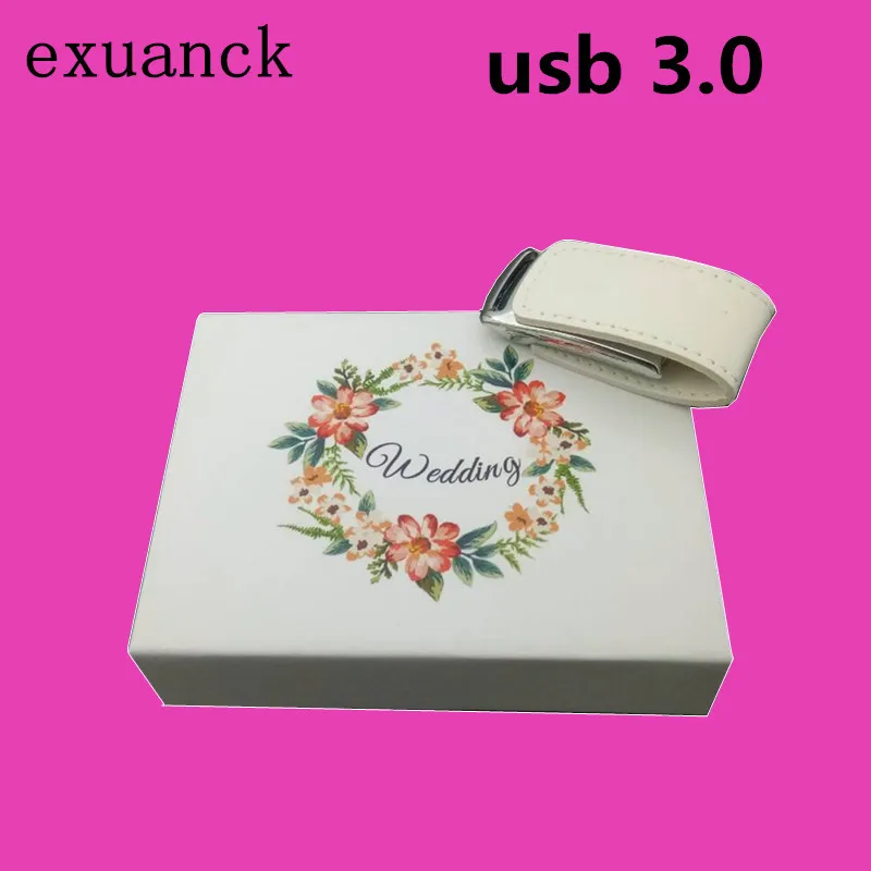 Exuanck Высокоскоростной usb 3,0 кожа стиль флешки логотип клиента для свадьбы подарок фотографии usb-накопители(более 30 шт бесплатный логотип