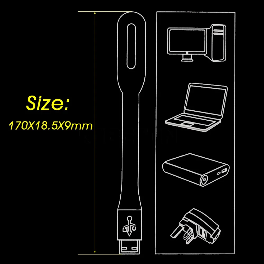 Книжный светильник, мини USB светодиодный светильник, 5 В, 1,2 Вт, внешний аккумулятор, светильник для чтения, портативный светодиодный светильник для ноутбука, USB ночник, s