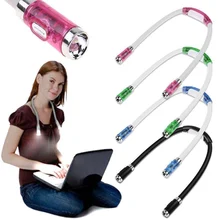 Lâmpada led de leitura aberta pescoço, flexível e conveniente, luz noturna, livro, luz de acampamento