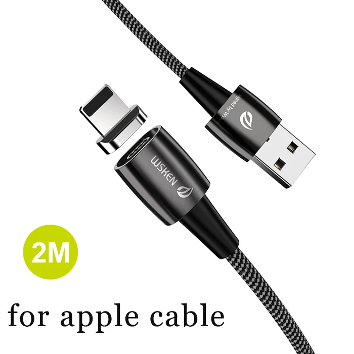 WSKEN X1 Pro Магнитный кабель для iPhone зарядное устройство 2.4A Быстрый Магнитный зарядный провод для iPhone кабель USB телефонный шнур адаптер для iPad - Цвет: for apple cable  2m