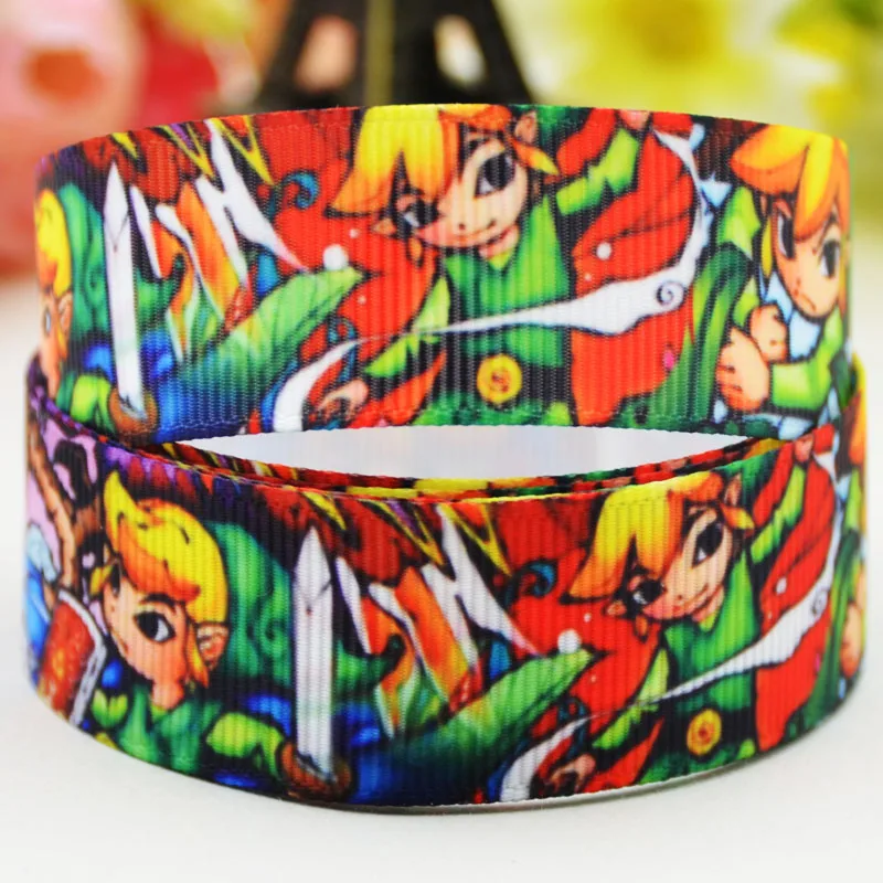 

7/8'' (22mm) The Legend of Zelda Character printed Grosgrain Ribbon party decoration satin ribbons X-02118 OEM 10 Yards
