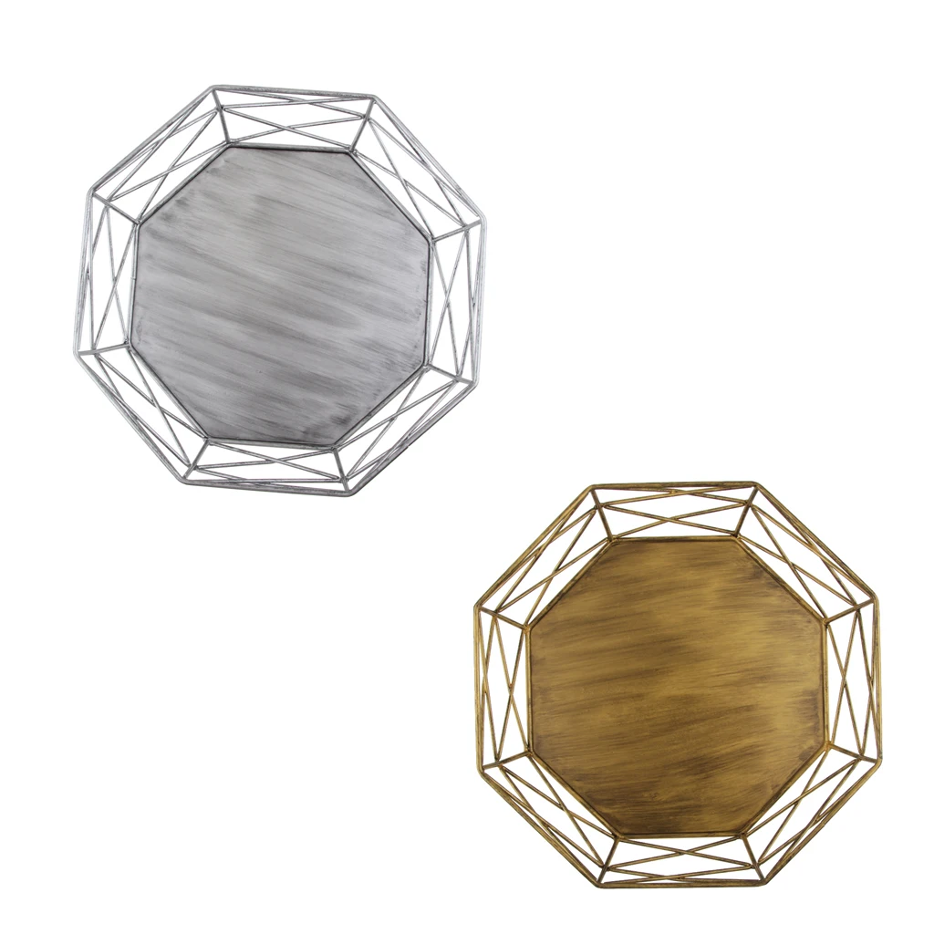 Geometric Shape Tray for Dessert Hollow Out Table Decorating Basket Cake Stands Vintage Style