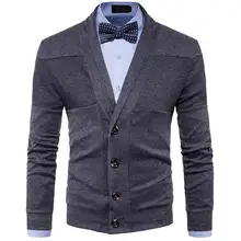 Осенне-зимняя одежда мужской модный Повседневный свитер Британский Ретро кардиган с v-образным вырезом мужской тонкий свитер куртка