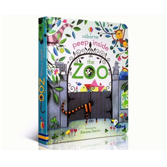 Peep interior del Animal del zoológico inglés educativo 3D Flap imagen libros bebé niños lectura libro