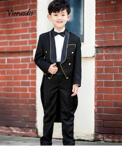 66-1     Boys Wedding Tuxedos Birthday Party Graduation Party Suits Slim Fit Flower Boys