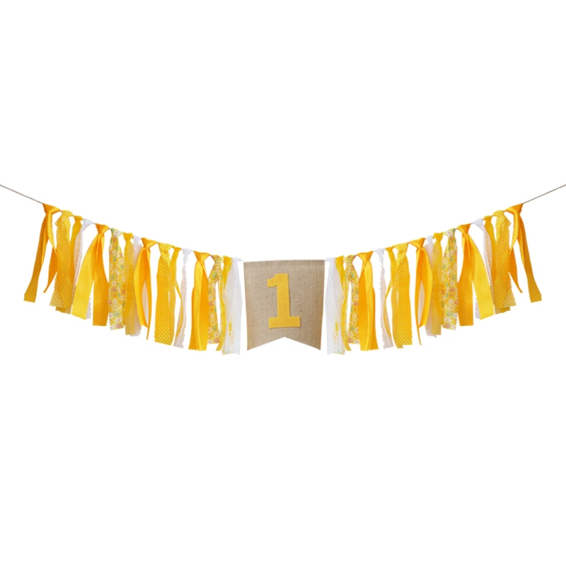

Mais Ribbon Banner customized Birthday Party Baby Shower Flag Chair Nursery Garland Candy Bar Decoration Deco Anniversaire