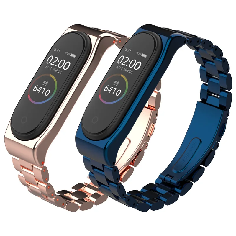 Mijobs ремешок для Mi band 4 ремешки Браслет металлический браслет из нержавеющей стали