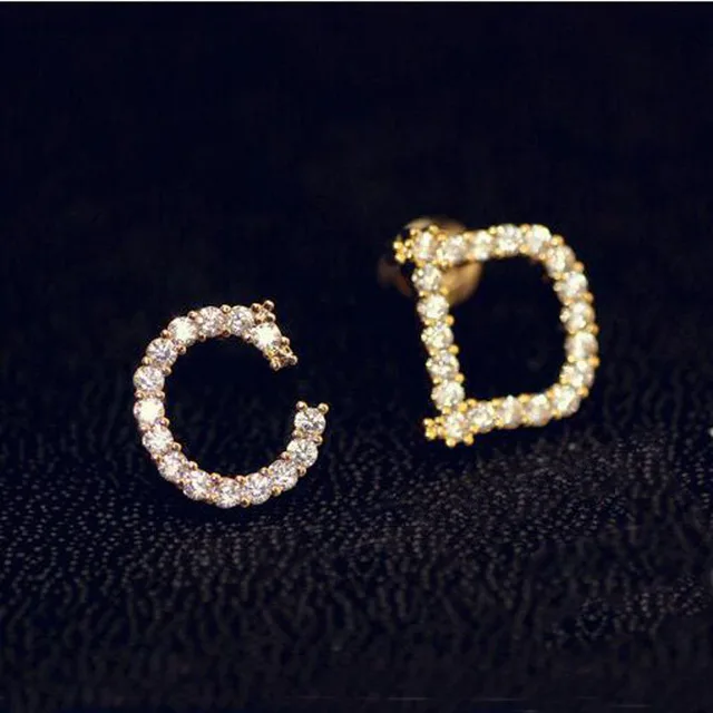 2017 D Or C Crystal Letter Designed Cc Stud Earrings Women All 2017 D Or C Crystal Letter Designed Cc Stud Earrings Women All Match Gold Plated