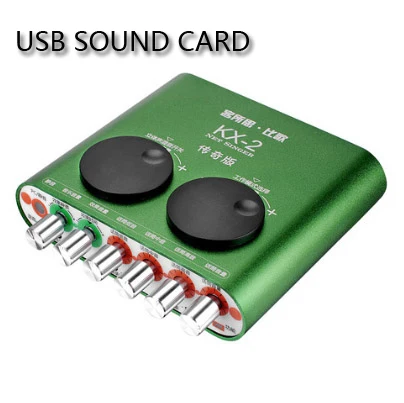 

XOX KX-2 version legendary Sound card USB external K singing support Dynamic Condenser Mic Recording Microphones for PC Notebook