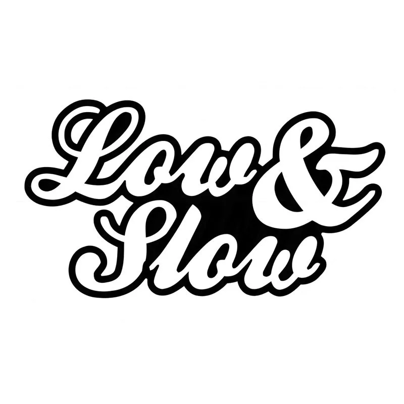

15.2*8.5CM LOW & SLOW Car Sticker Decal Fun Text Motorcycle Decals Car Styling Black/Silver C1-0215