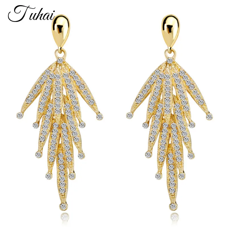 

Silver Color Crystal Big Long Drop Earrings Beautiful Tassel Rhinestone Earrings Bridal Party Wedding Jewelry for Women