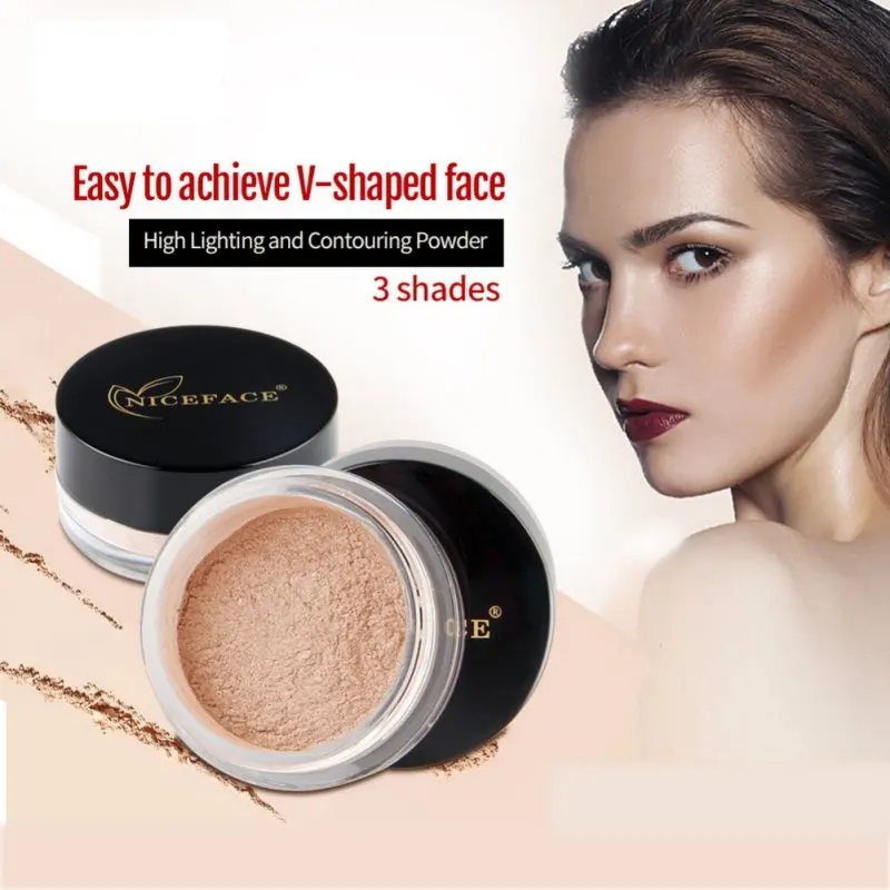 Women Bronzer & Highlighter Makeup Shimmer Loose Powder Facial
