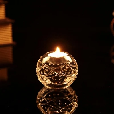 Дутый круглый стеклянный шар, подсвечники для свечей, свадебные подсвечники, вечерние, праздничные, рождественские, домашние, уникальный дизайн 8 см - Цвет: C