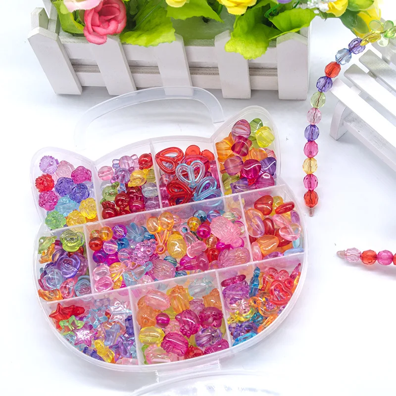 Акриловые Детские бусины игрушки DIY коробка для девочек кошка подарок ручная